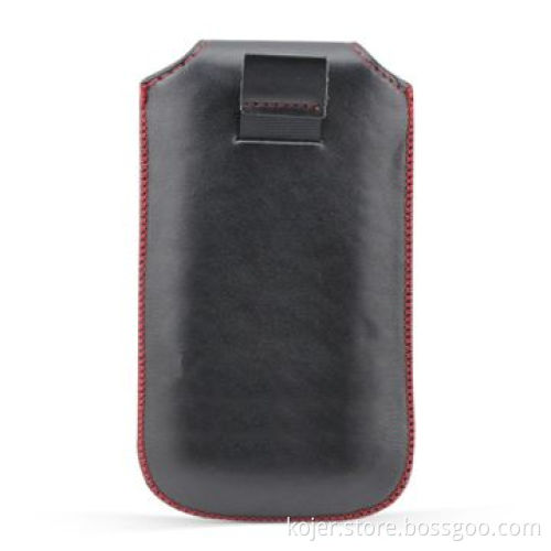 Mobile Phone Pouch with Retractable Pull-tab, Suitable for Apple's iPhone 4/4S, Made of PU Leather